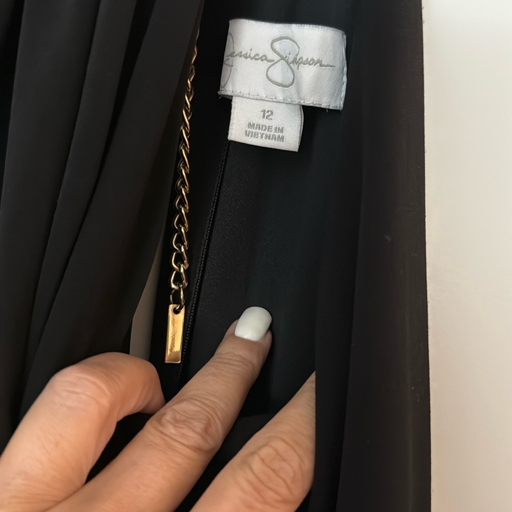 Jessica Simpson Black Dress with Gold Chain Detail